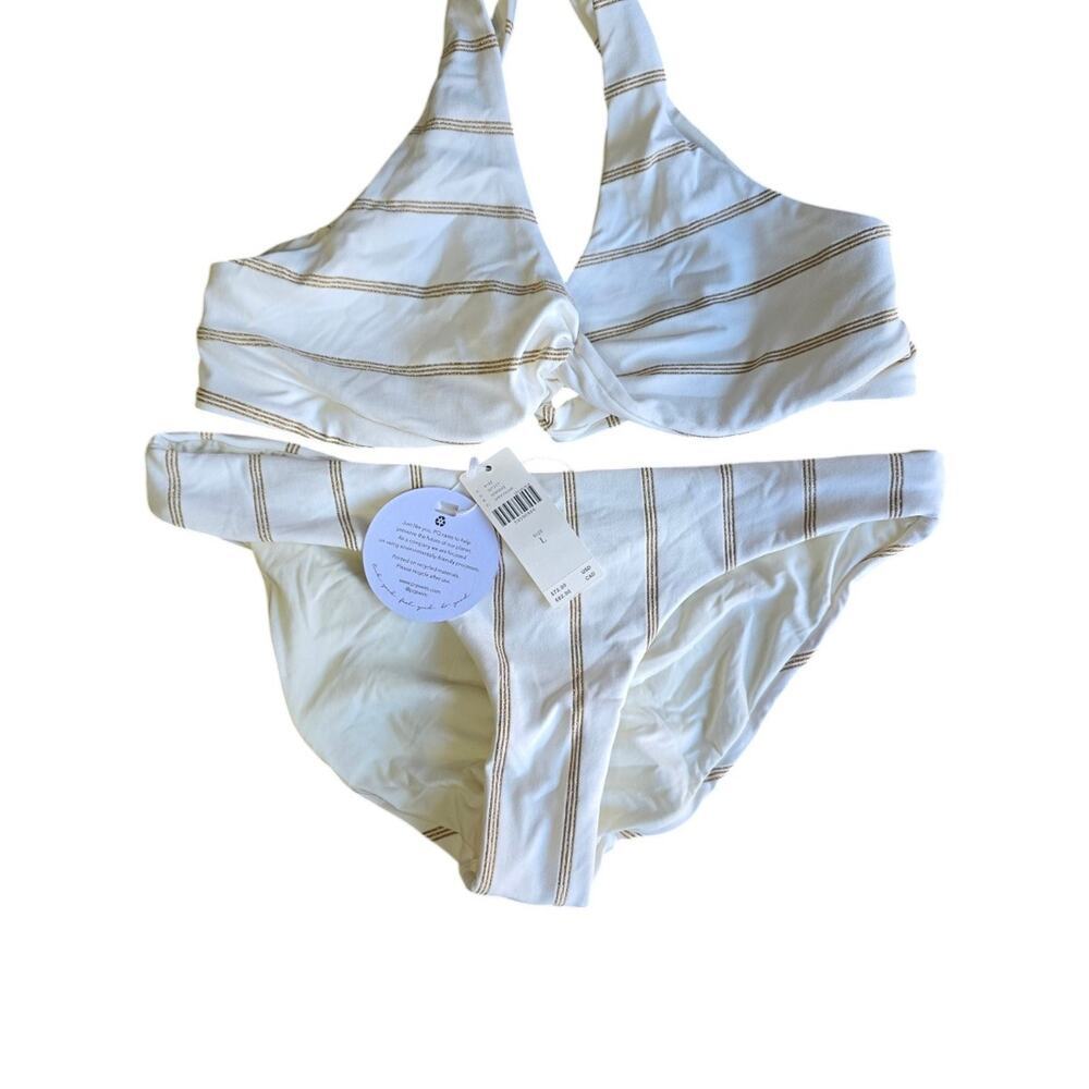 NWT Anthropologie white striped PQ Bikini
